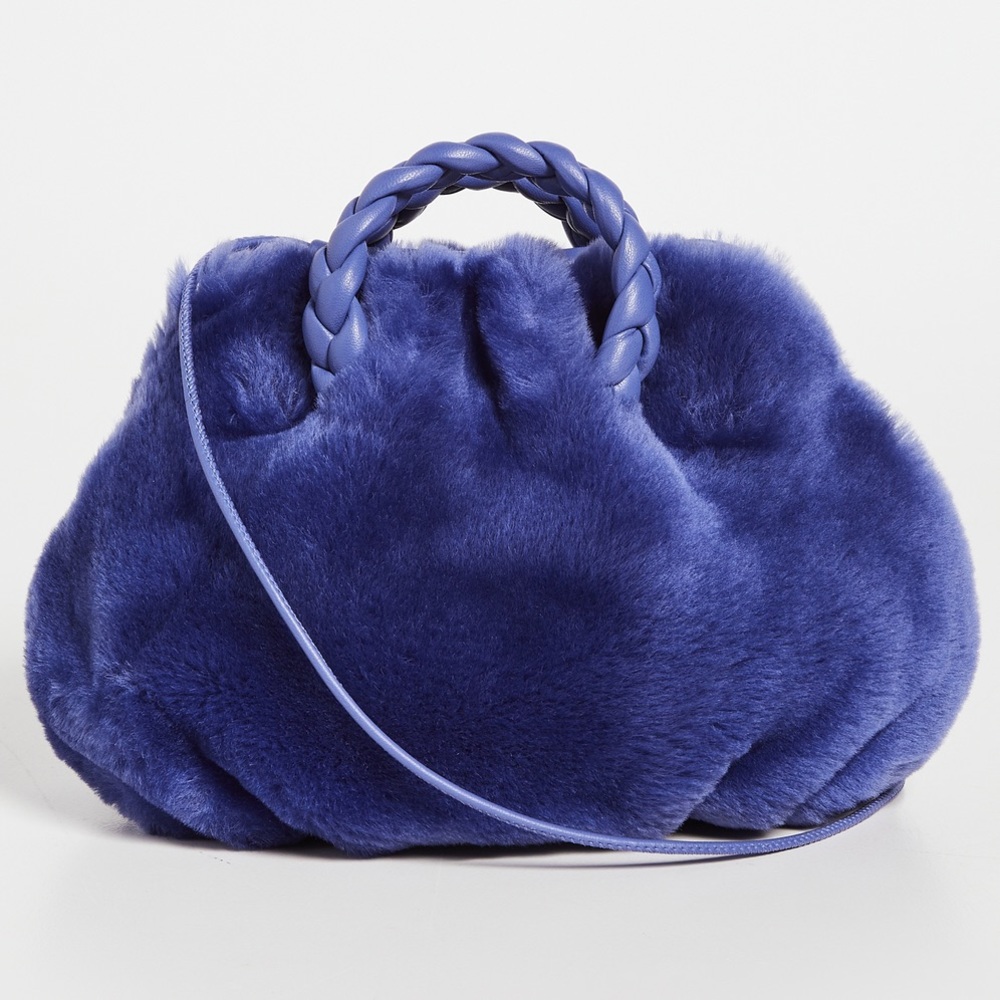 NEVER WORN Hereu Bombon Shearling Bag Iris Blue